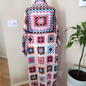 POL Colorful Crochet Tunic Top